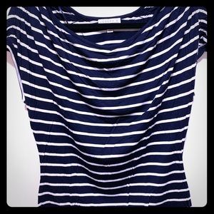 Blue and white Joseph A striped top